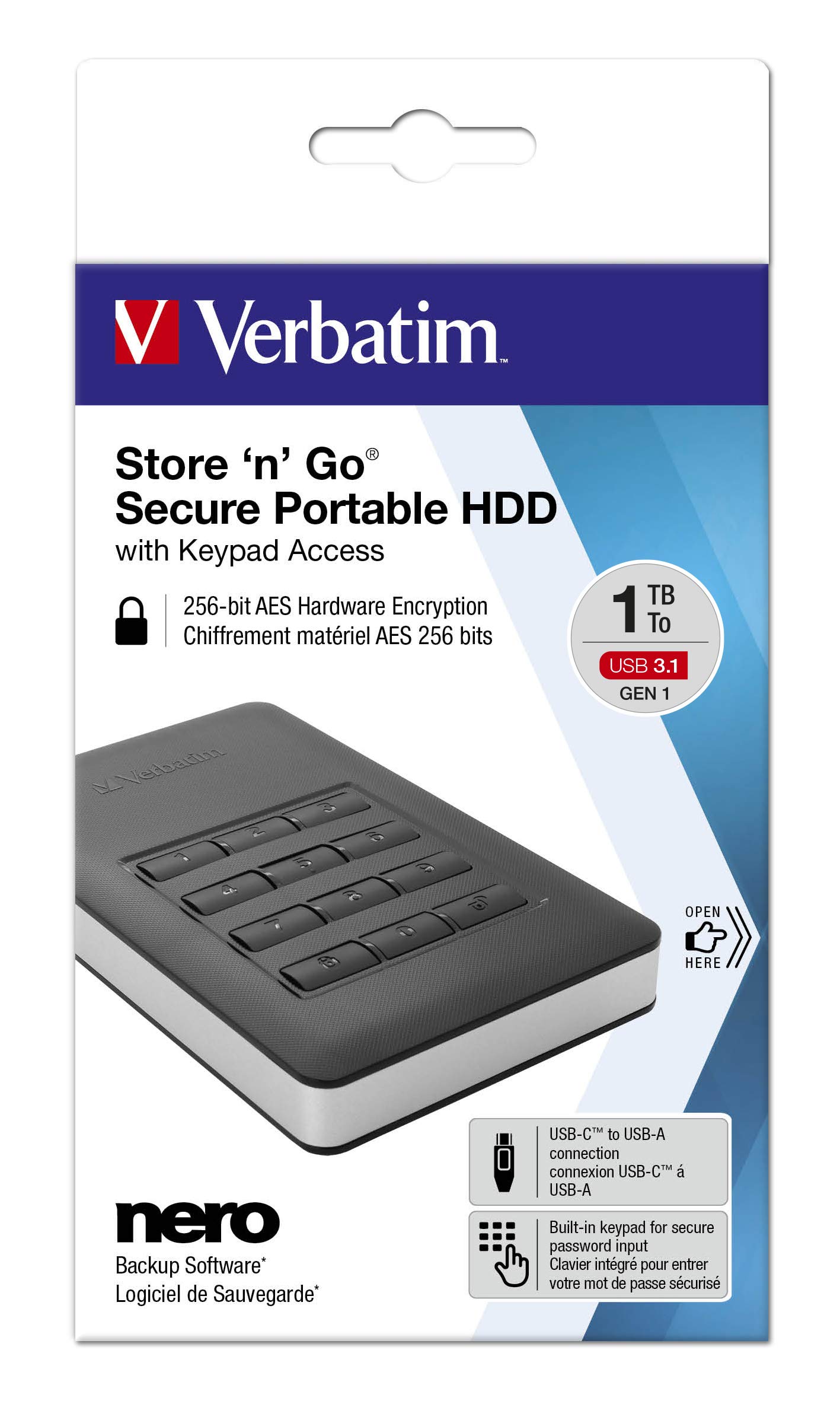 Amazon.com: Verbatim Store 'n' Go Secure Portable, 2TB Black